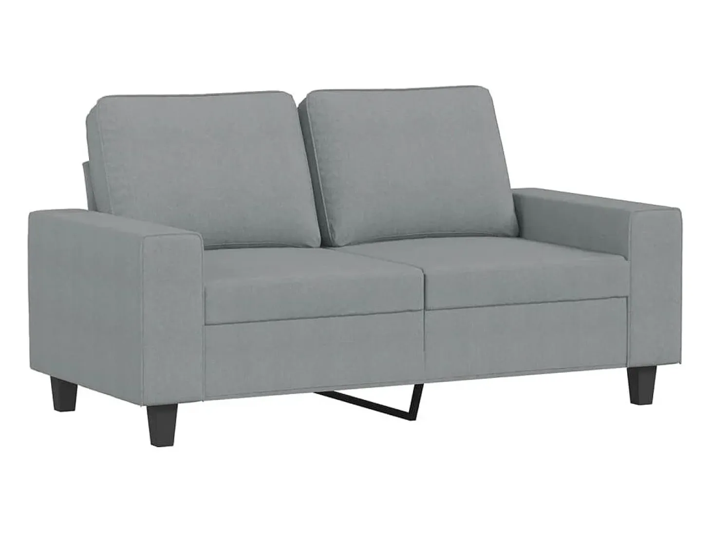 Sofá de 2 plazas de tela gris claro 120 cm