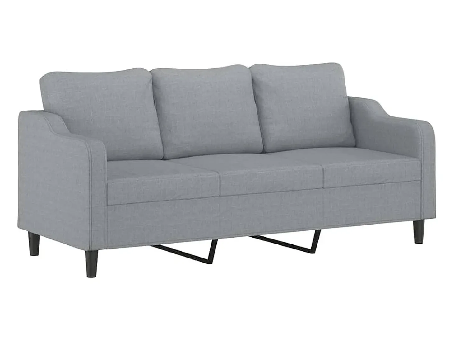 Sofá de 3 plazas de tela gris claro 180 cm