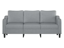 Sofá de 3 plazas de tela gris claro 180 cm