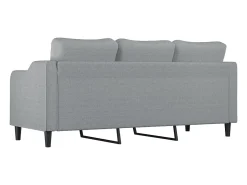 Sofá de 3 plazas de tela gris claro 180 cm