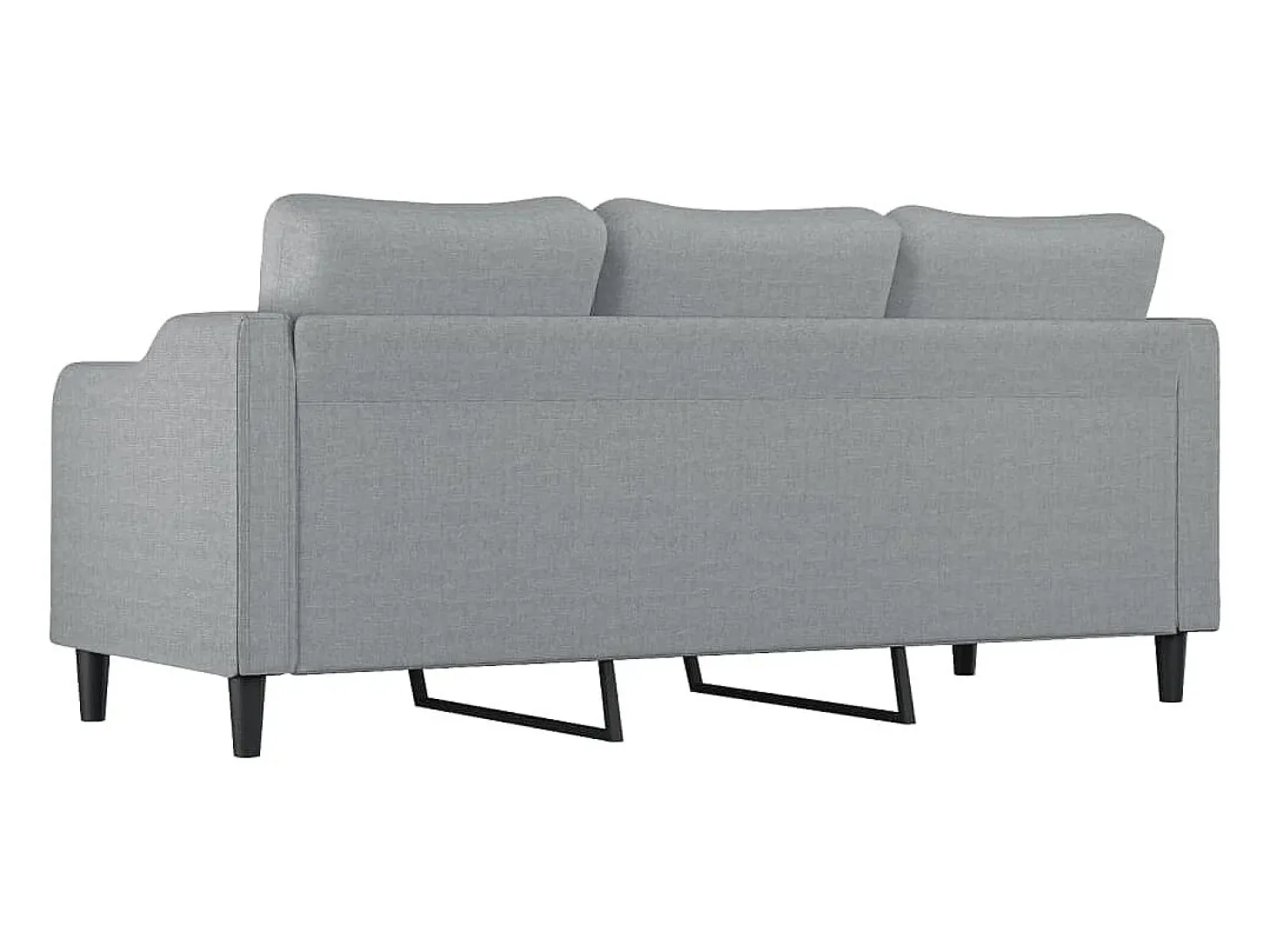 Sofá de 3 plazas de tela gris claro 180 cm