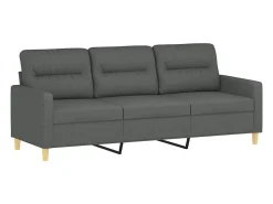 Sofá de 3 plazas de tela gris oscuro 180 cm