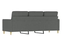 Sofá de 3 plazas de tela gris oscuro 180 cm
