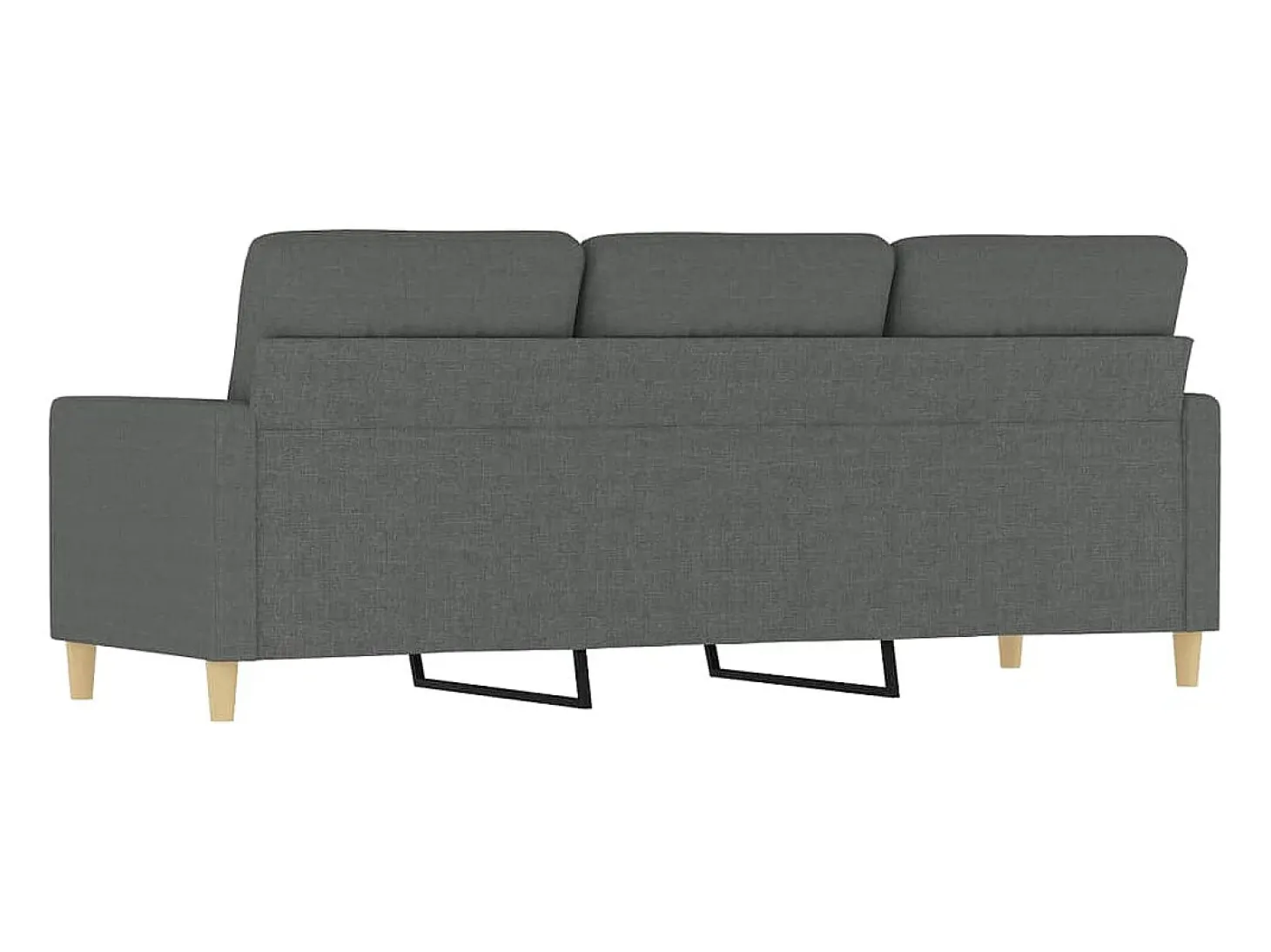 Sofá de 3 plazas de tela gris oscuro 180 cm