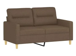 Sofá de 2 plazas de tela marrón 120 cm PWFG95871