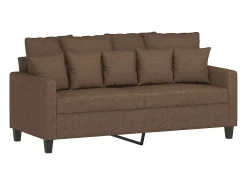 Sofá de 2 plazas de tela marrón 140 cm
