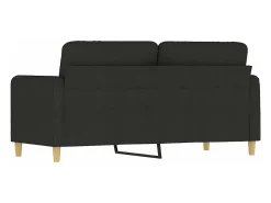 Sofá de 2 plazas de tela negro 140 cm