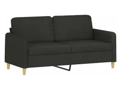 Sofá de 2 plazas de tela negro 140 cm