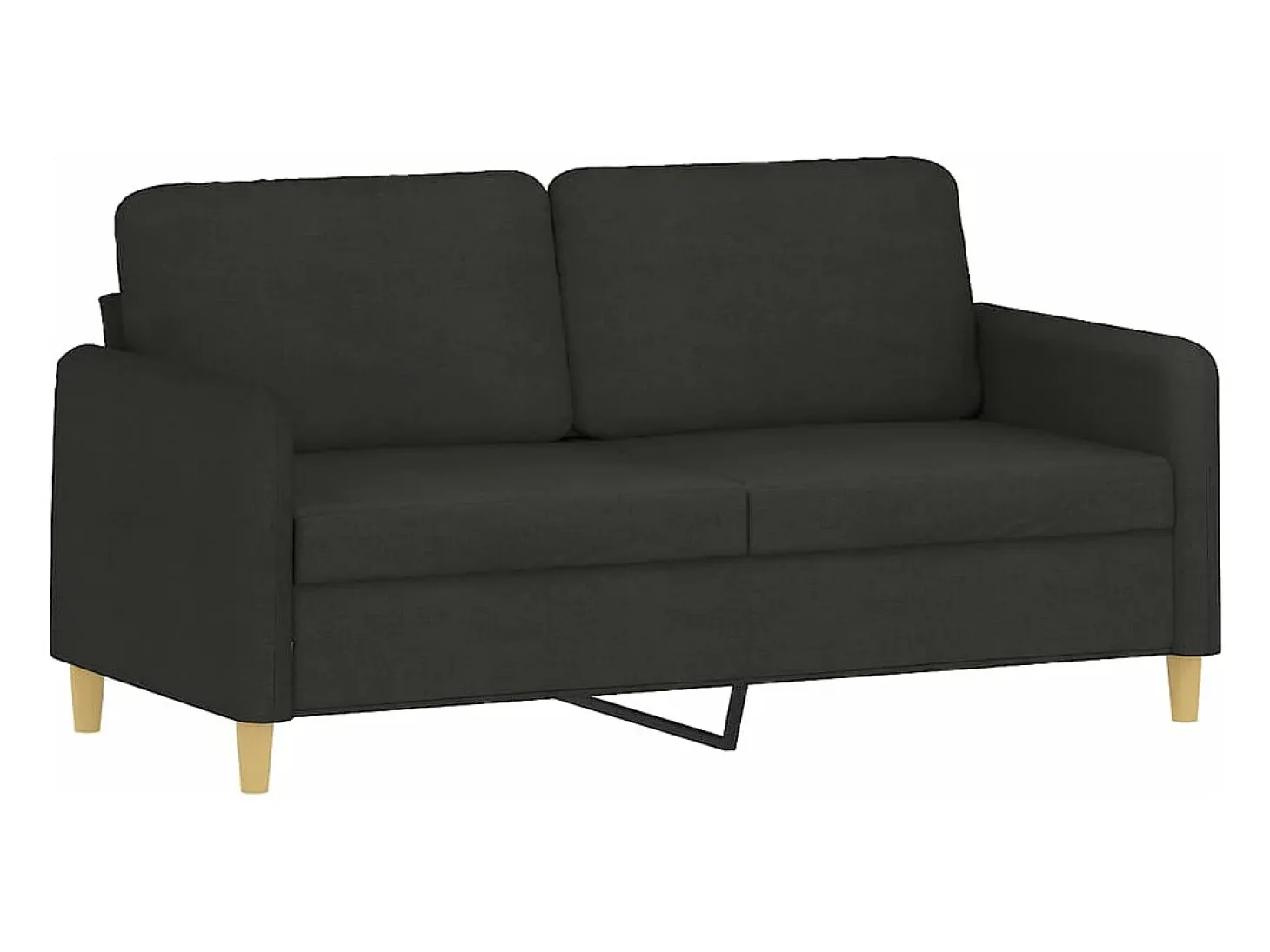 Sofá de 2 plazas de tela negro 140 cm