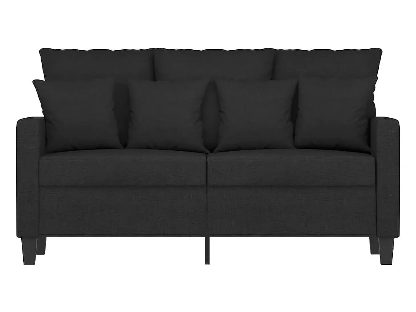 Sofá de 2 plazas de tela negro 120 cm
