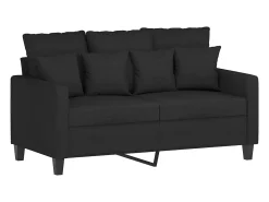 Sofá de 2 plazas de tela negro 120 cm