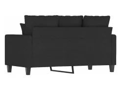 Sofá de 2 plazas de tela negro 120 cm