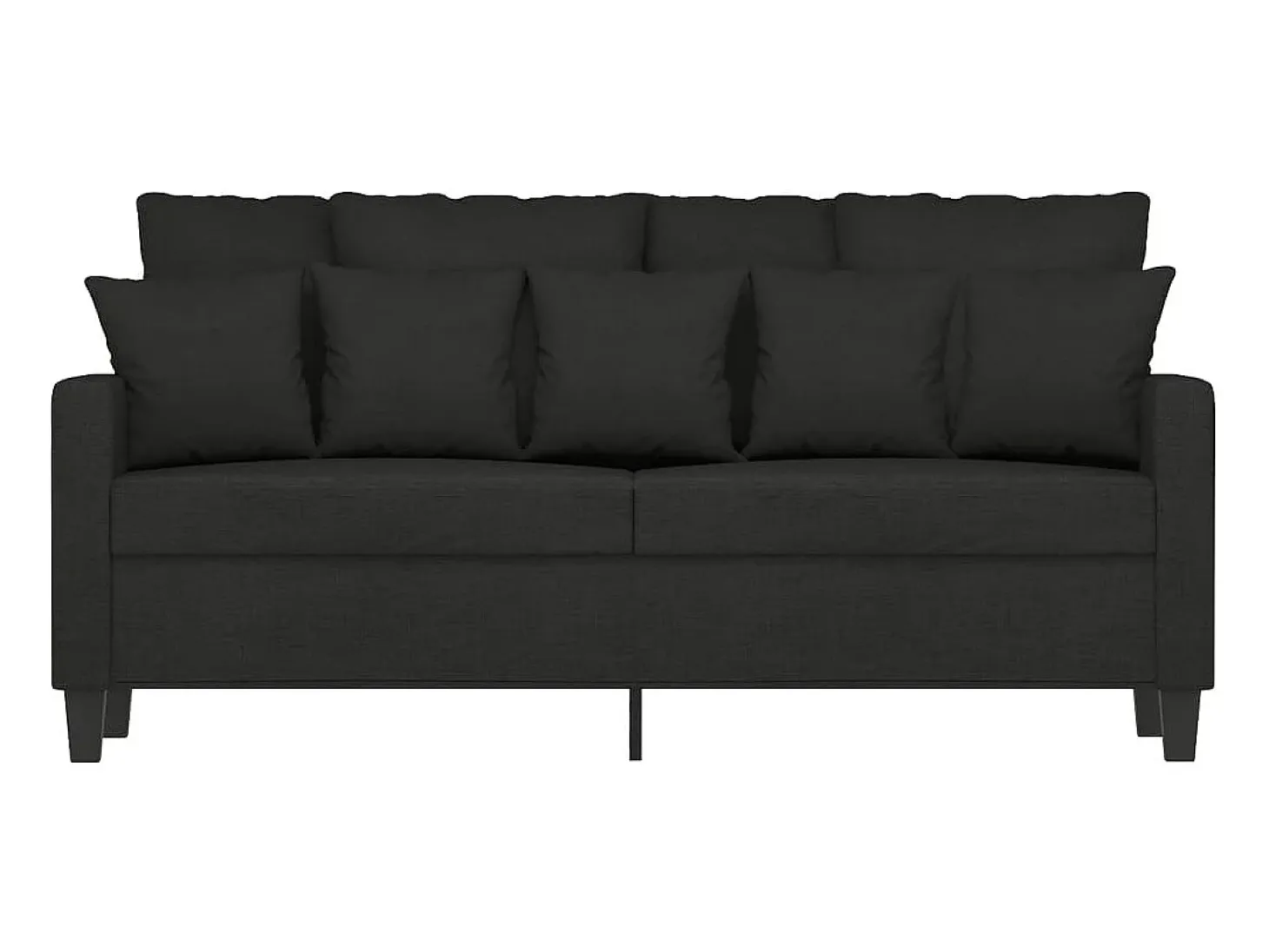 Sofá de 2 plazas de tela negro 140 cm