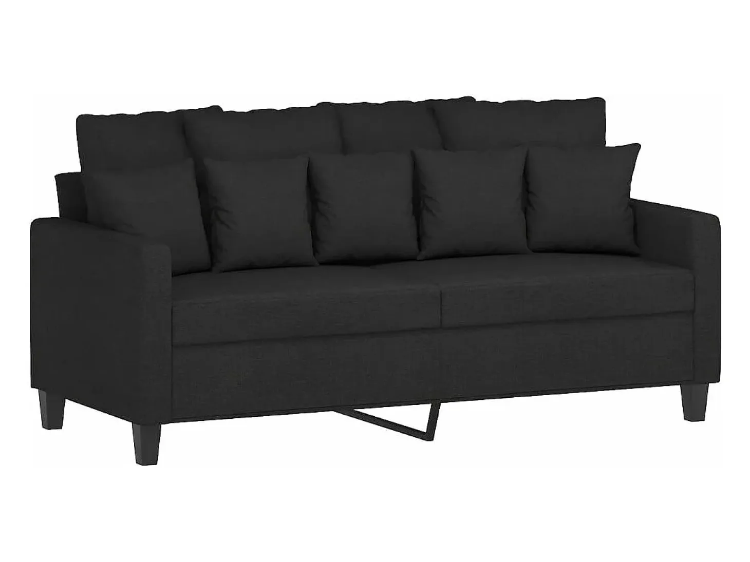 Sofá de 2 plazas de tela negro 140 cm