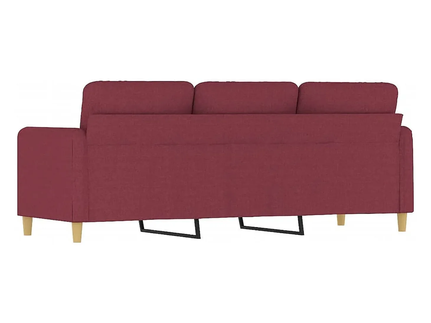 Sofá de 3 plazas de tela rojo tinto 180 cm
