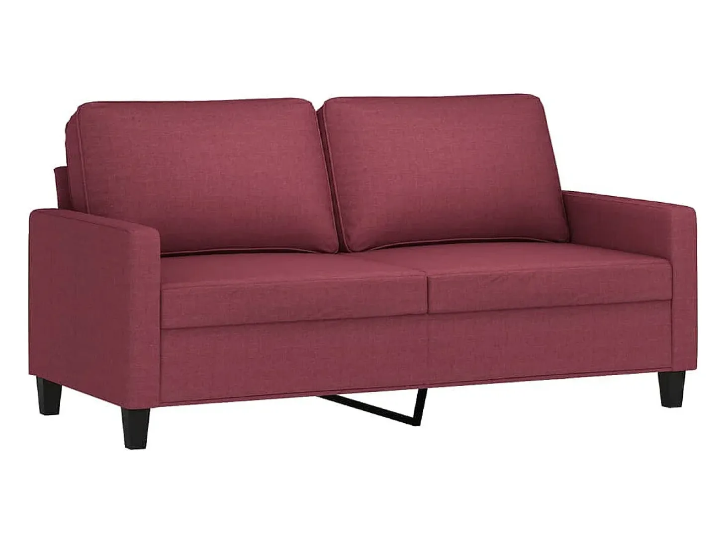 Sofá de 2 plazas de tela rojo tinto 140 cm
