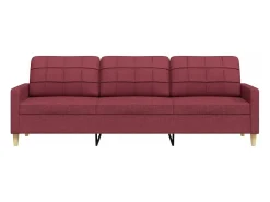 Sofá de 3 plazas de tela rojo tinto 210 cm