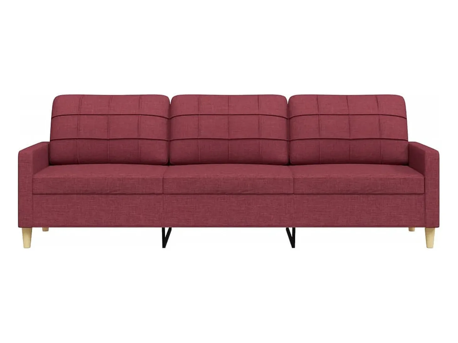 Sofá de 3 plazas de tela rojo tinto 210 cm