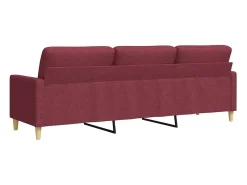 Sofá de 3 plazas de tela rojo tinto 210 cm