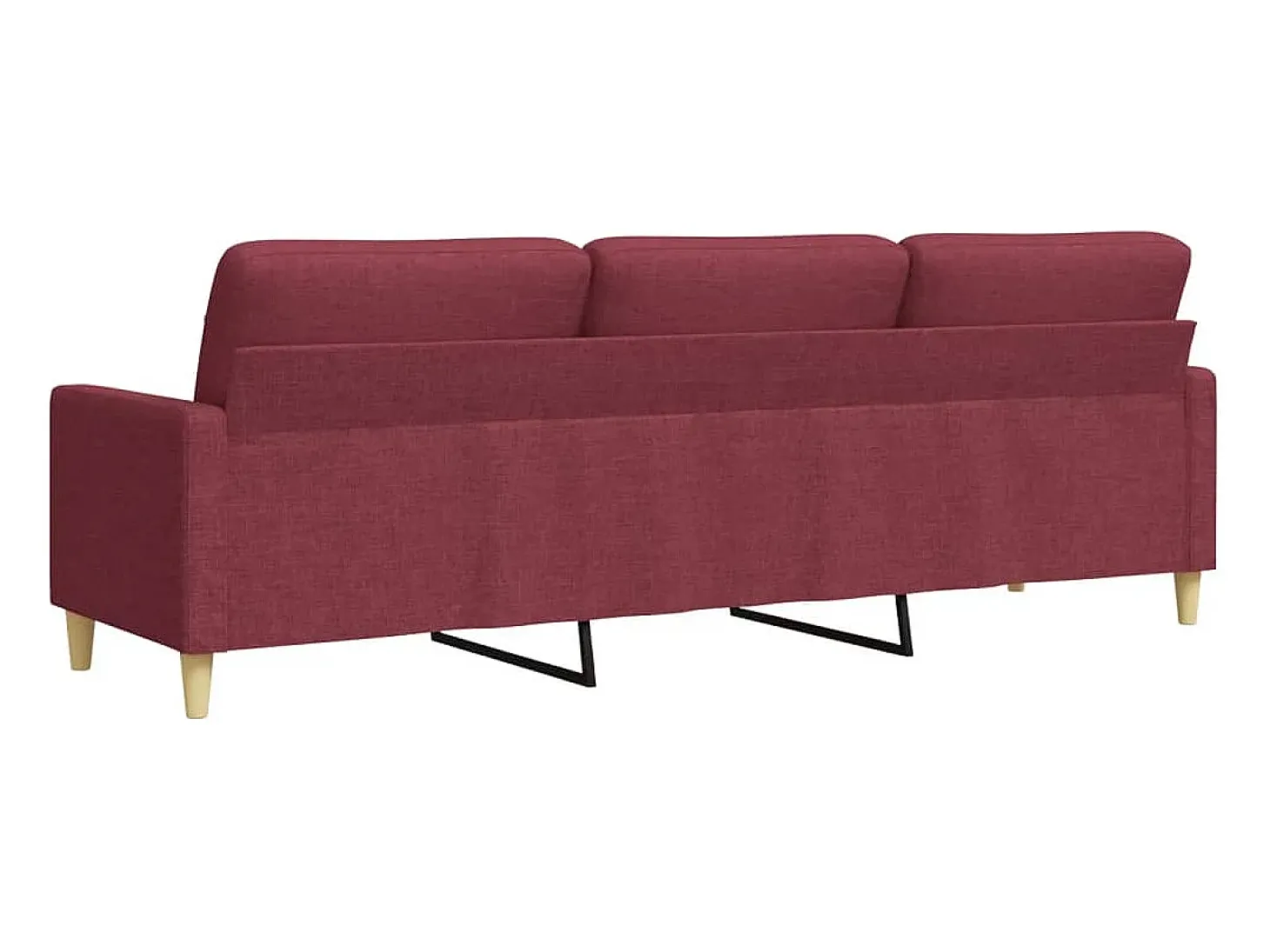 Sofá de 3 plazas de tela rojo tinto 210 cm