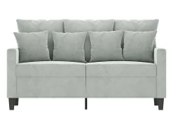 Sofá de 2 plazas de terciopelo gris claro 120 cm