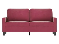 Sofá de 2 plazas de terciopelo rojo tinto 140 cm