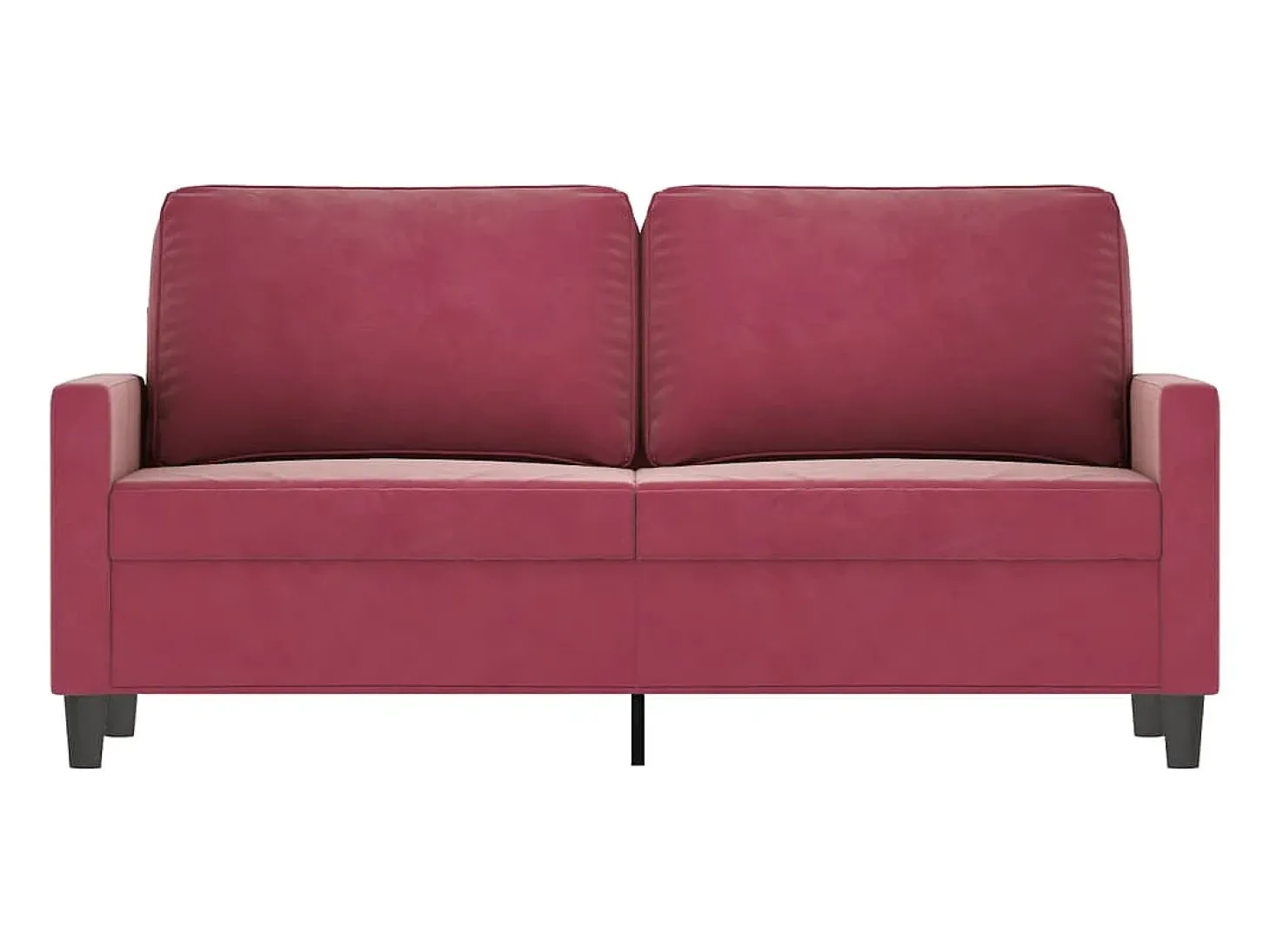 Sofá de 2 plazas de terciopelo rojo tinto 140 cm