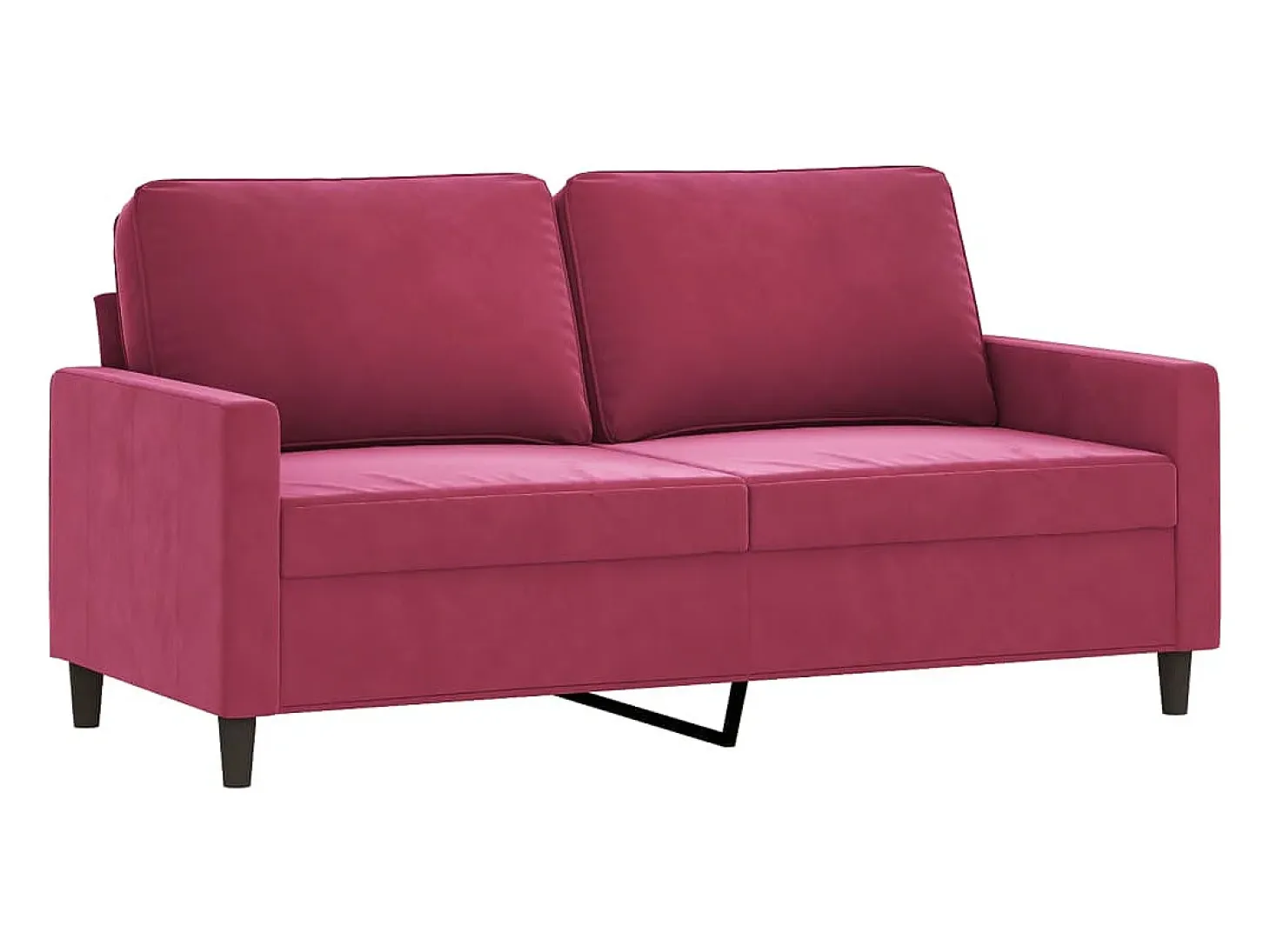 Sofá de 2 plazas de terciopelo rojo tinto 140 cm