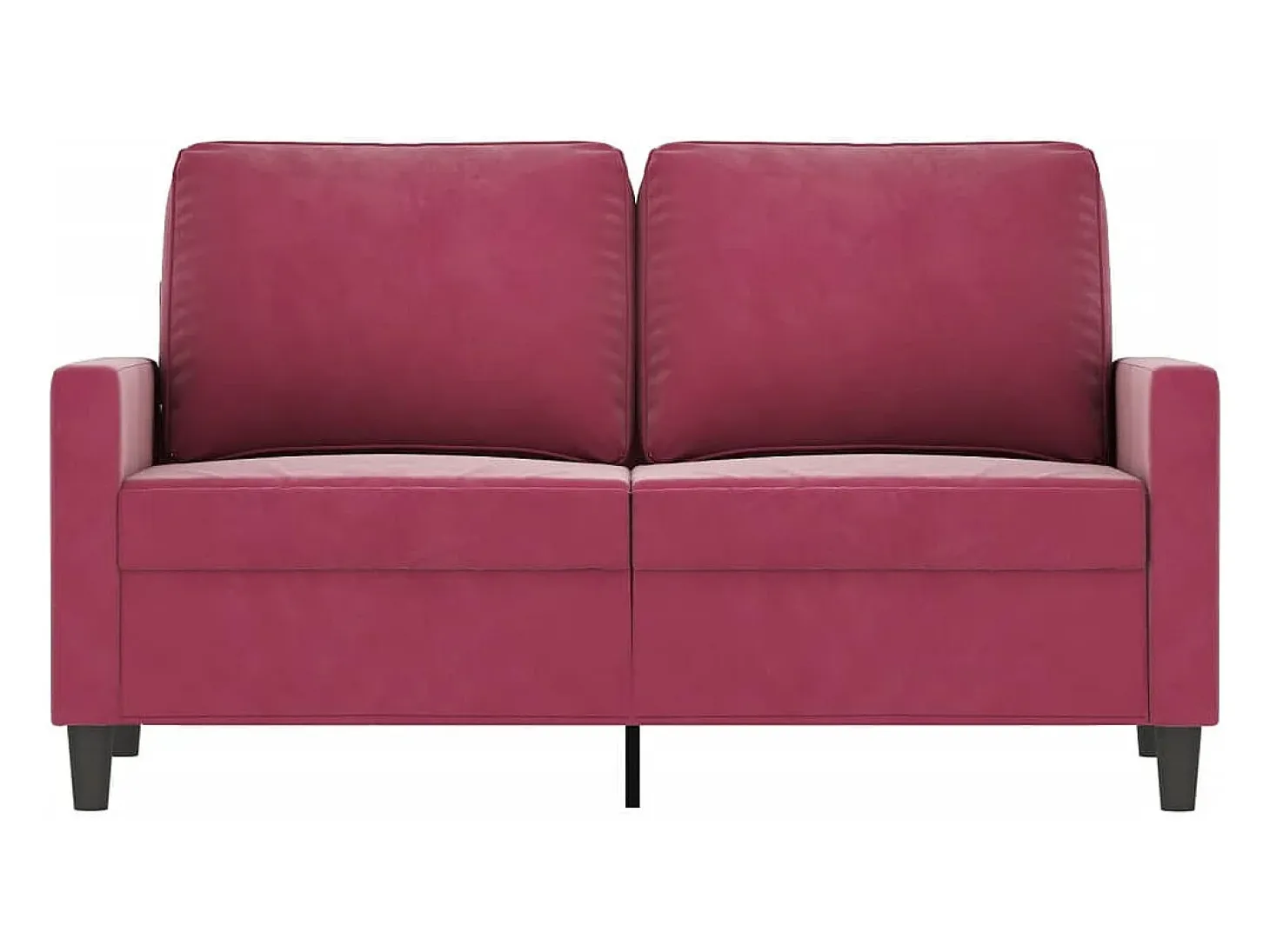 Sofá de 2 plazas de terciopelo rojo tinto 120 cm