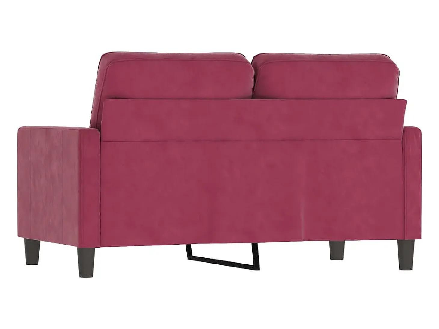 Sofá de 2 plazas de terciopelo rojo tinto 120 cm