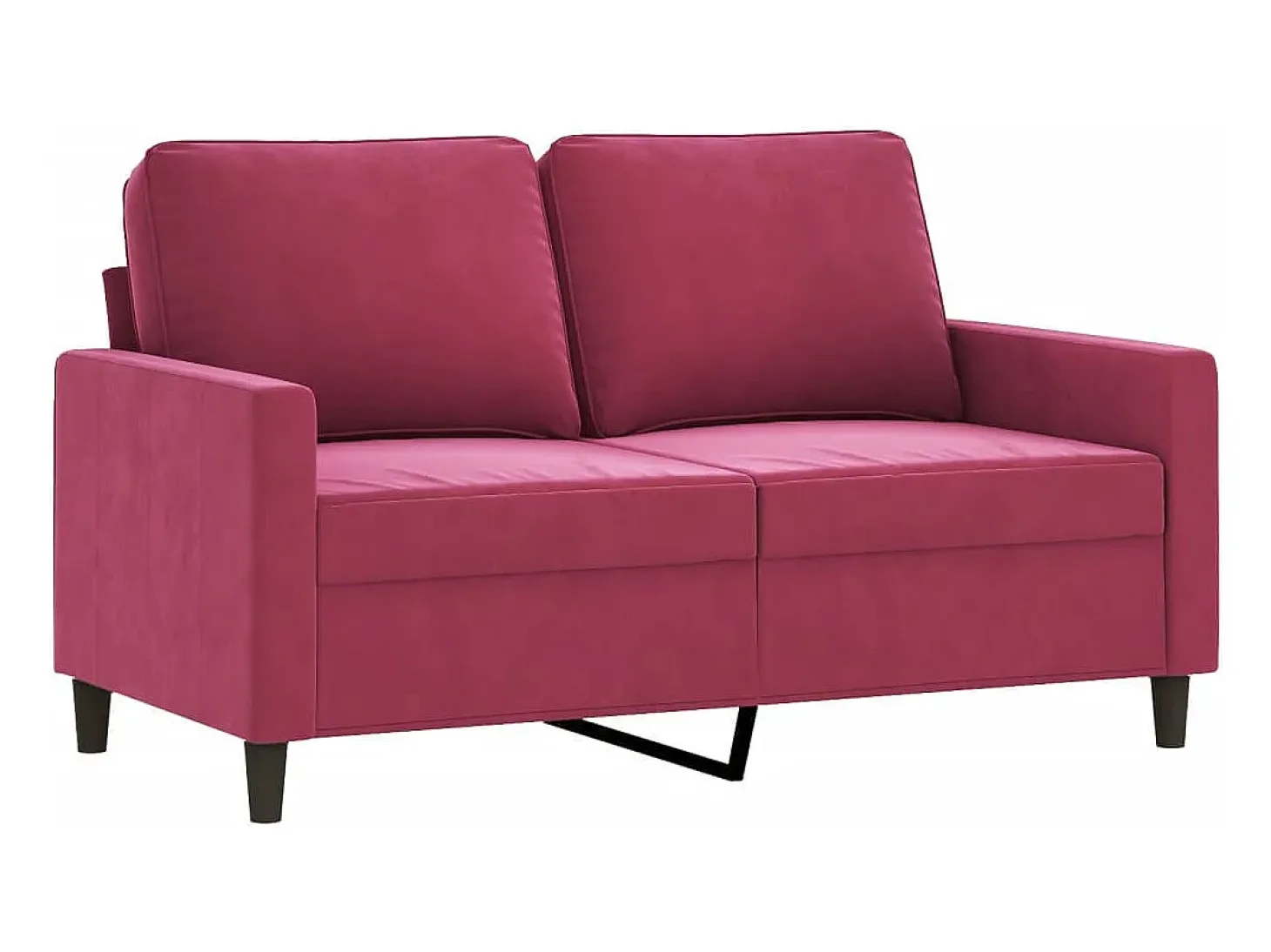 Sofá de 2 plazas de terciopelo rojo tinto 120 cm
