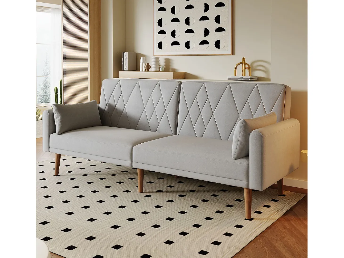 Sofá de 2 plazas de terciopelo gris, con respaldo y reposabrazos ajustables, de diseño moderno, para salón o dormitorio