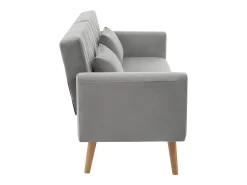 Sofá de 2 plazas de terciopelo gris, con respaldo y reposabrazos ajustables, de diseño moderno, para salón o dormitorio