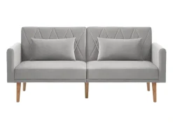 Sofá de 2 plazas de terciopelo gris, con respaldo y reposabrazos ajustables, de diseño moderno, para salón o dormitorio