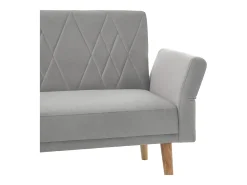 Sofá de 2 plazas de terciopelo gris, con respaldo y reposabrazos ajustables, de diseño moderno, para salón o dormitorio