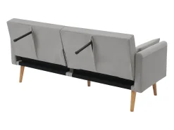 Sofá de 2 plazas de terciopelo gris, con respaldo y reposabrazos ajustables, de diseño moderno, para salón o dormitorio