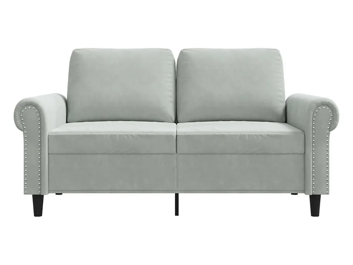 Sofá de 2 plazas de terciopelo gris claro 120 cm