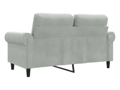 Sofá de 2 plazas de terciopelo gris claro 120 cm