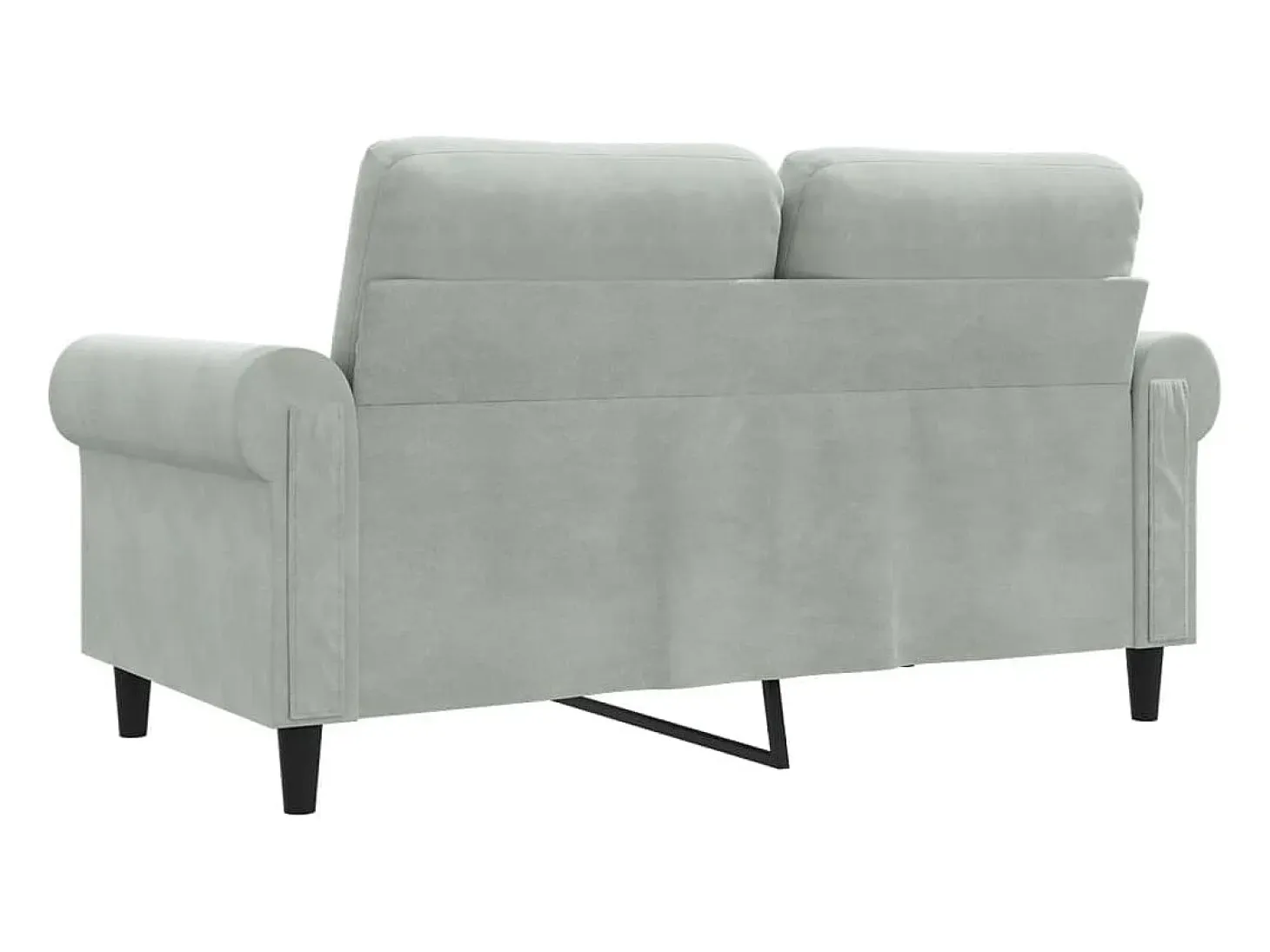 Sofá de 2 plazas de terciopelo gris claro 120 cm