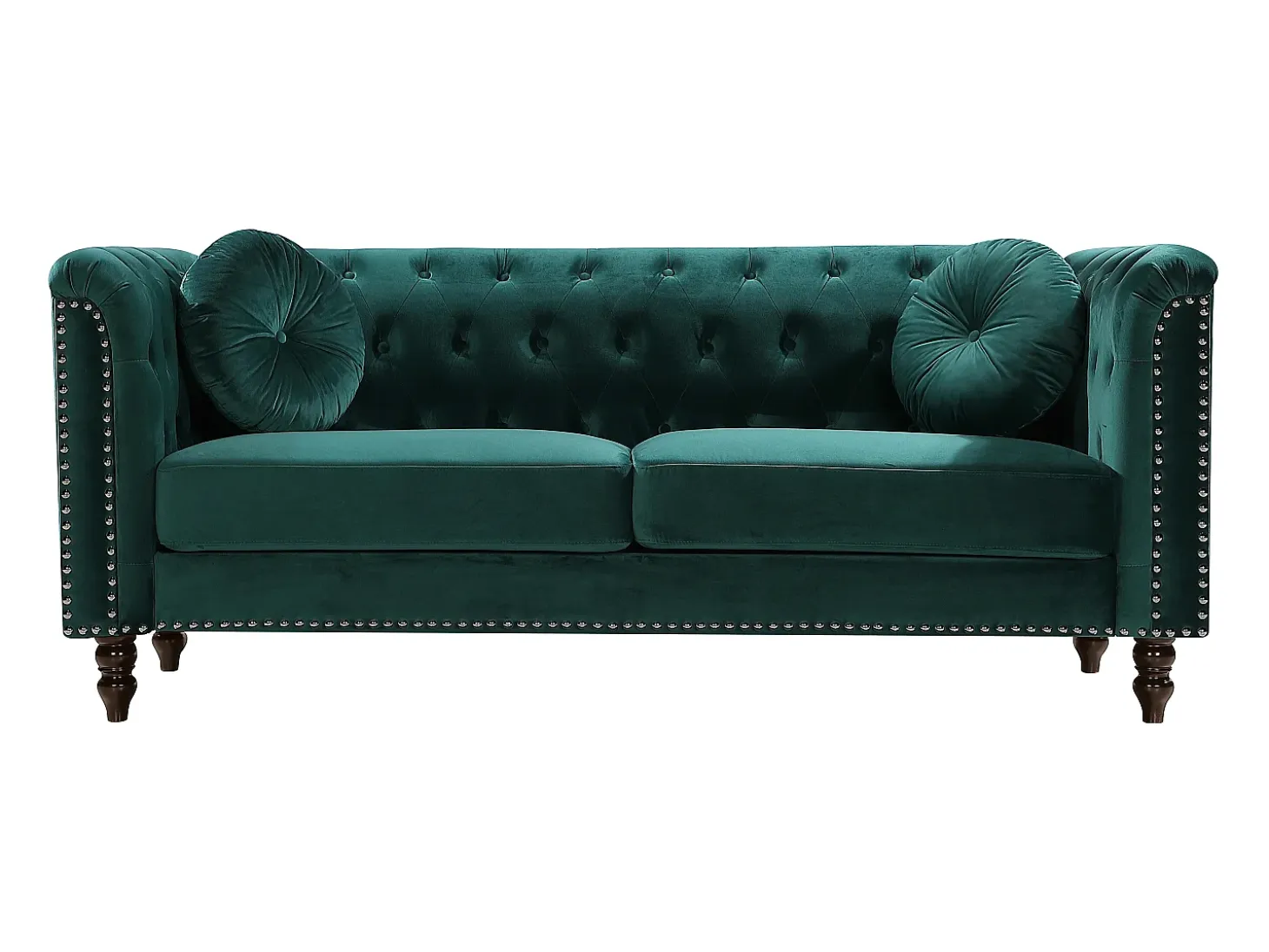 Sofá de 3 plazas de terciopelo verde esmeralda estilo charme francés TURNER