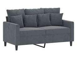 Sofá de 2 plazas de terciopelo gris oscuro 120 cm