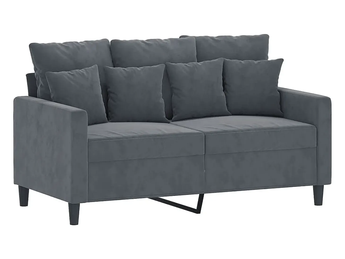 Sofá de 2 plazas de terciopelo gris oscuro 120 cm