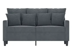 Sofá de 2 plazas de terciopelo gris oscuro 120 cm