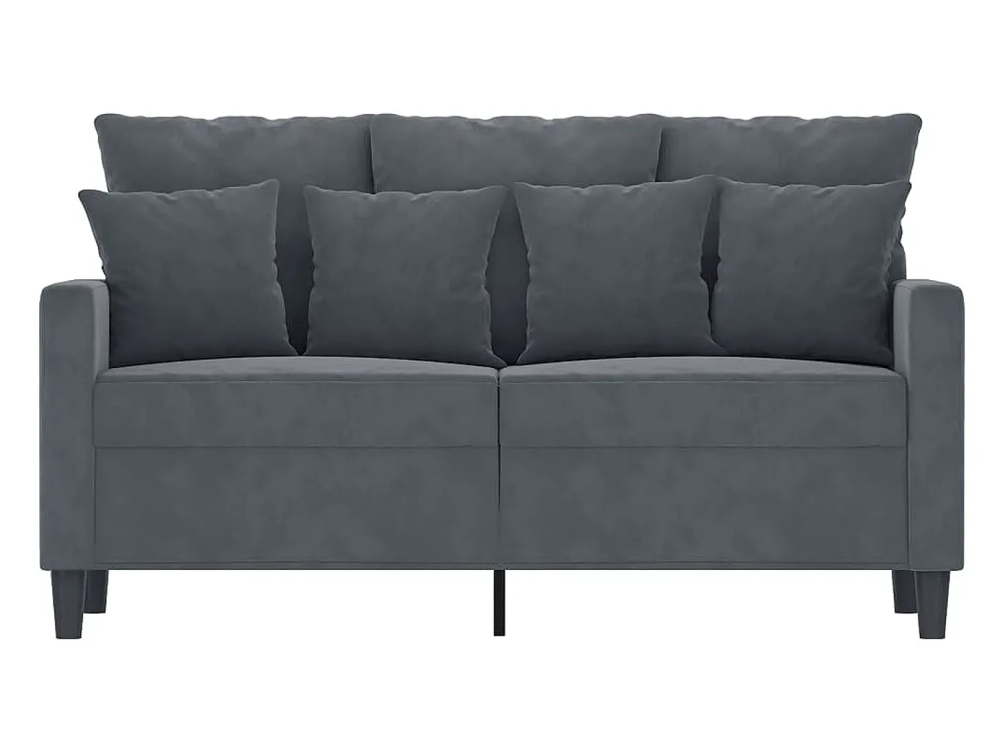 Sofá de 2 plazas de terciopelo gris oscuro 120 cm