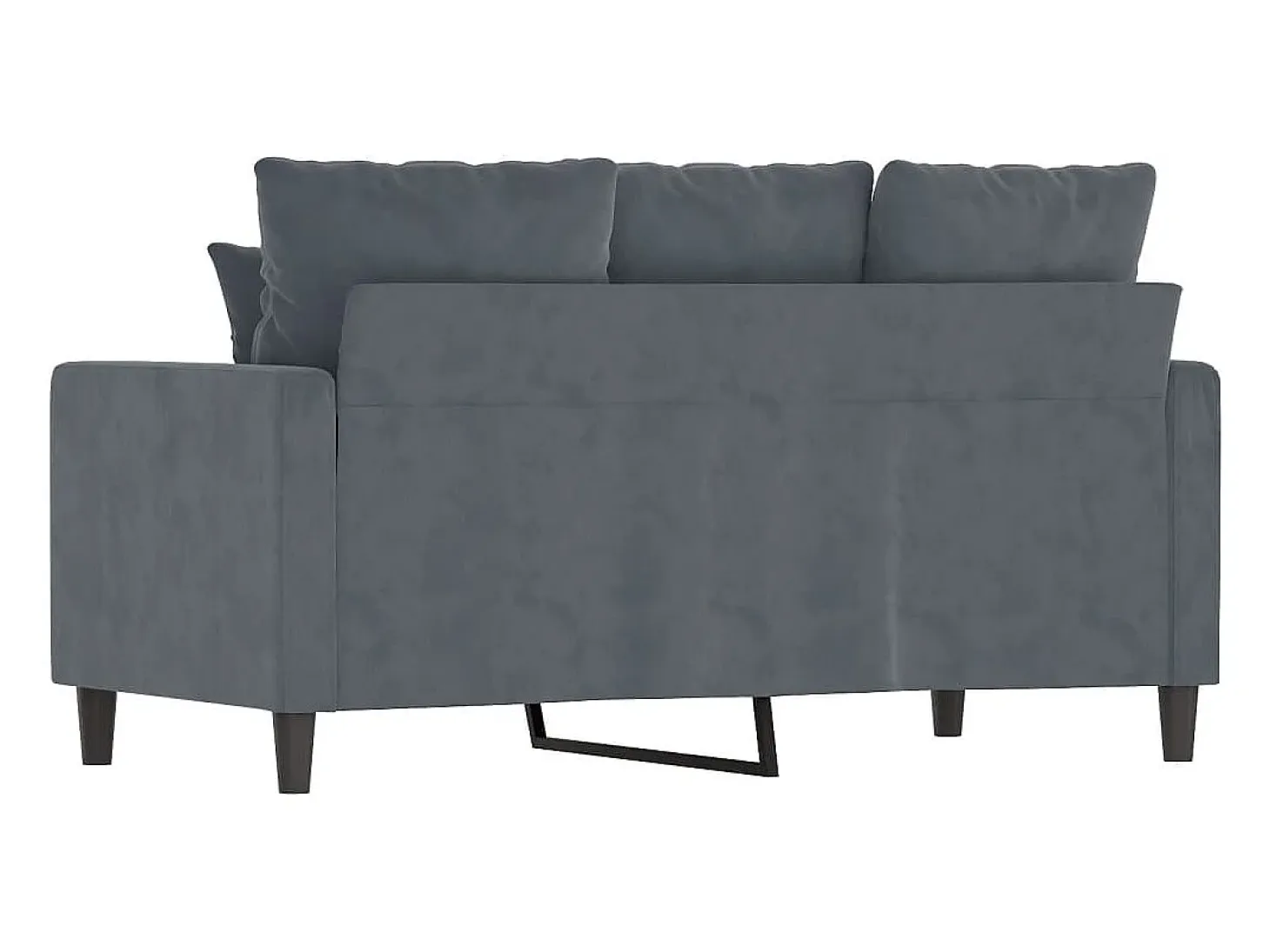 Sofá de 2 plazas de terciopelo gris oscuro 120 cm