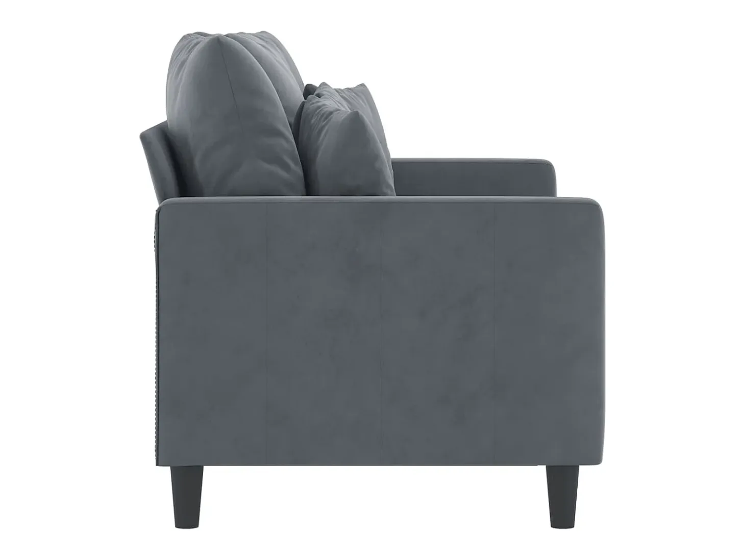 Sofá de 2 plazas de terciopelo gris oscuro 120 cm