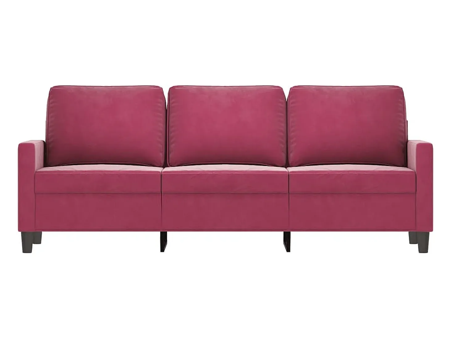 Sofá de 3 plazas de terciopelo rojo tinto 180 cm