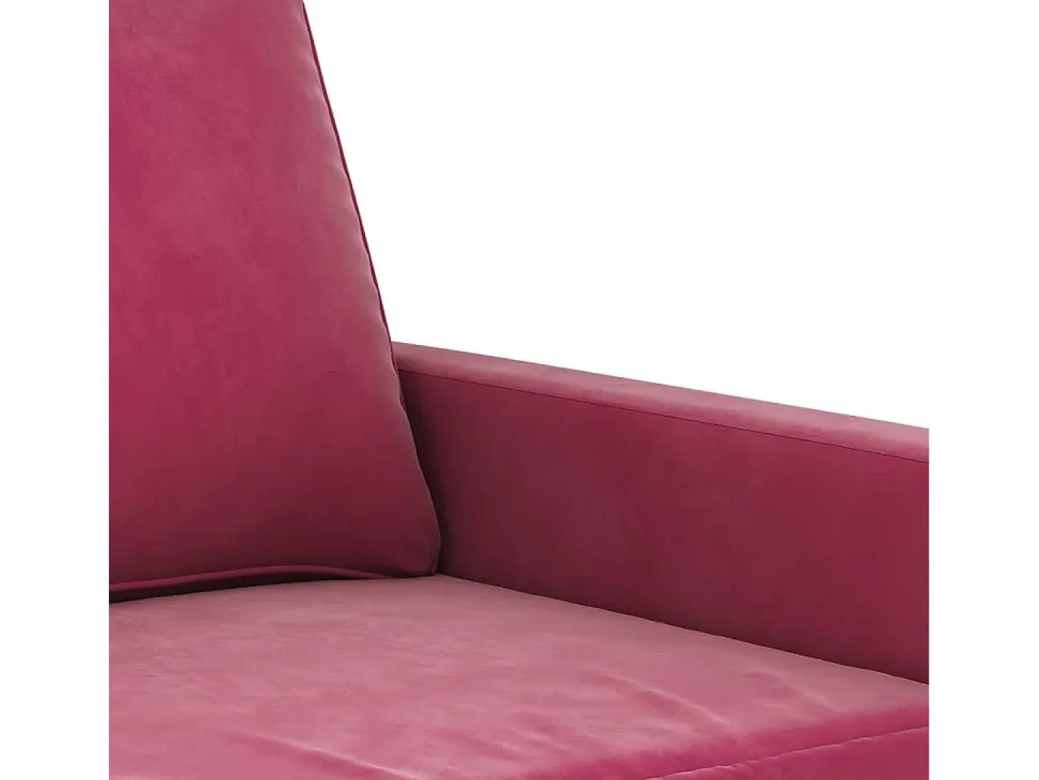 Sofá de 3 plazas de terciopelo rojo tinto 180 cm