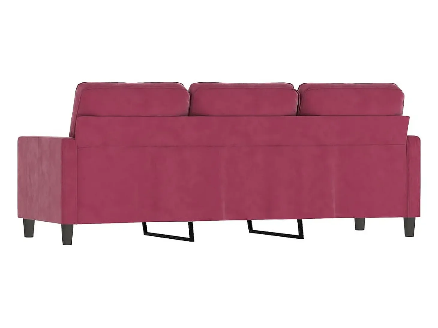Sofá de 3 plazas de terciopelo rojo tinto 180 cm