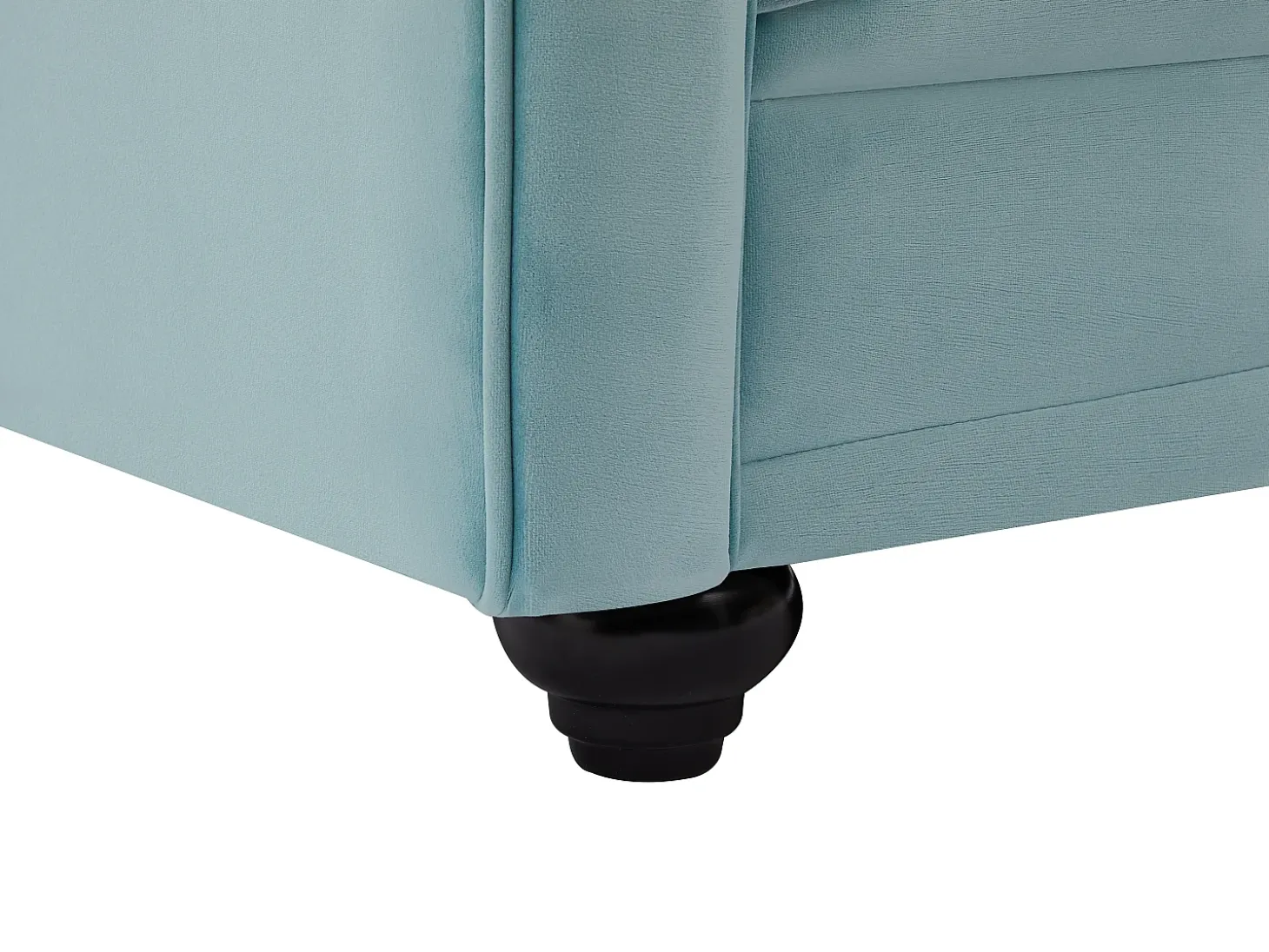 Sofá de 2 plazas de terciopelo azul pastel CHESTERFIELD